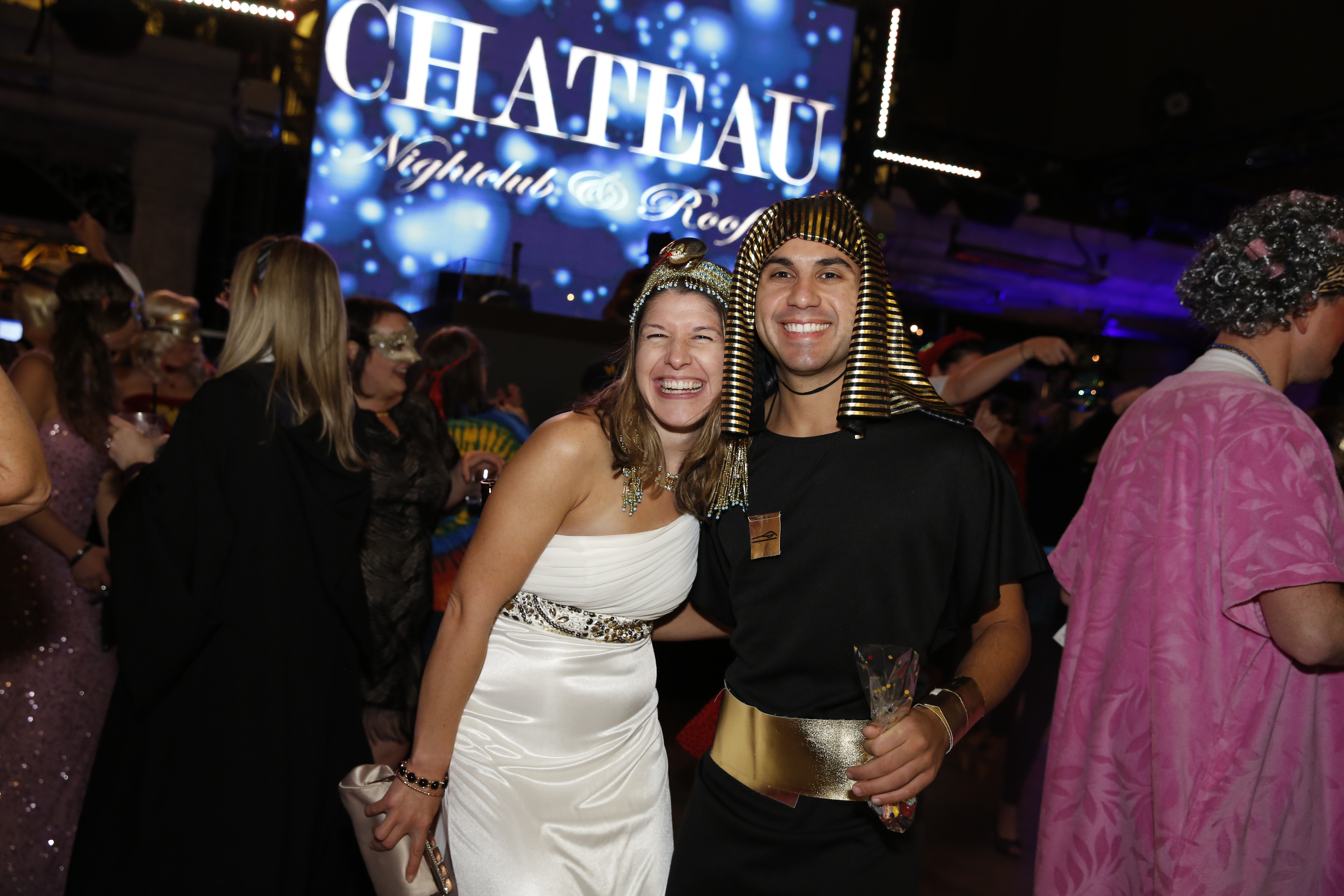 Attendees in costume at an ASCP Halloween celebration